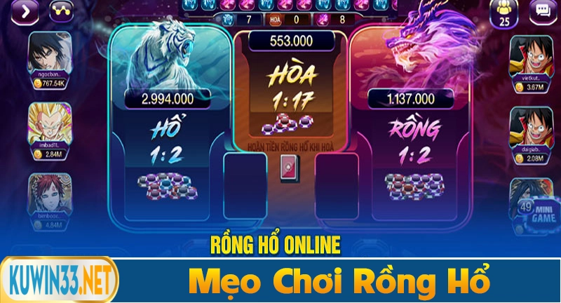 Kinh nghiệm chơi Rồng Hổ chú ý nhịp cầu hiện tại của trò chơi
